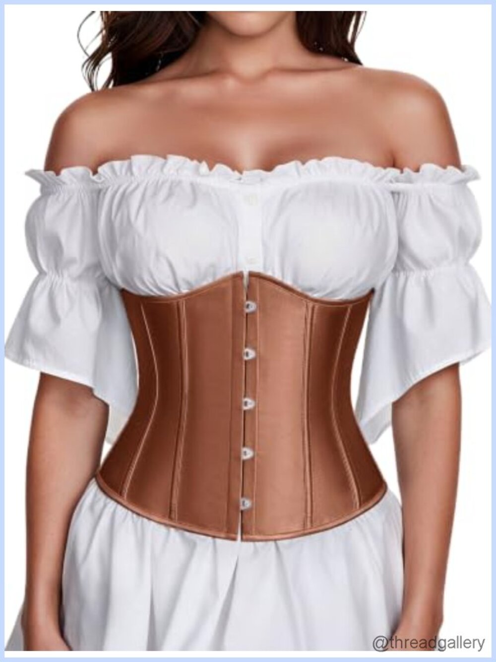 Underbust Corset Top Steel Bone Lace-Up Renaissance Costume Bustier